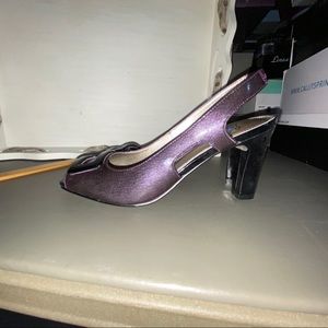 NWT Life Stride purple w/black sling backs 8